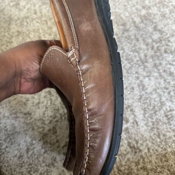 Ecco Leather Men’s Brown Loafers 43=9-9.5 - Picture 4 of 8